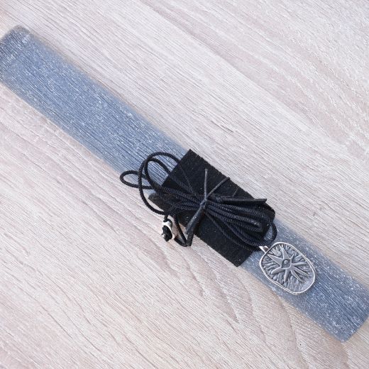 black greek easter lambada candle for women with silver evil eye necklace, lambathes easter women's style