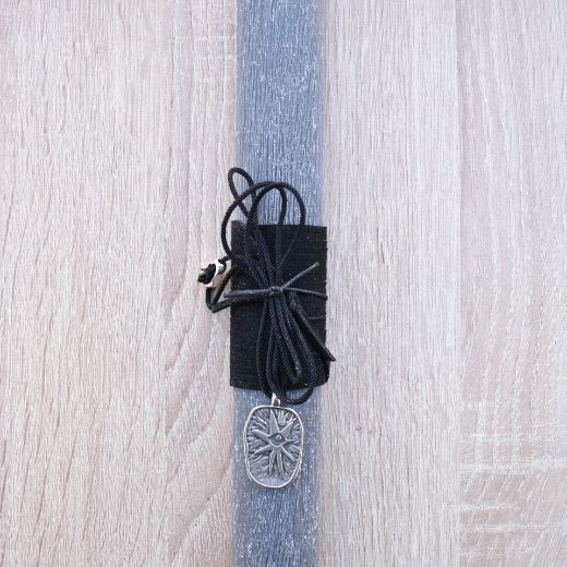 greek easter lambades candles for woman in black color with metal evil eye pendant, orthodox easter candle women's design