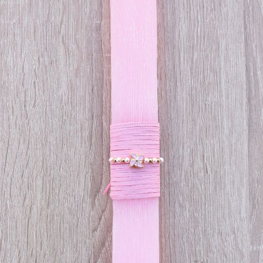 pink greek easter lambada candle for women with windmill bracelet, lambathes easter women's style