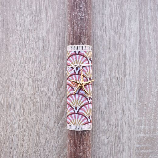 λαμπάδες πασχαλινές γυναικείες σε μπεζ χρώμα με μεταλλικό αστερία, λαμπάδα για γυναίκα