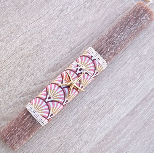 greek easter lambades candles for women with metal starfish charm, easter candles for woman design