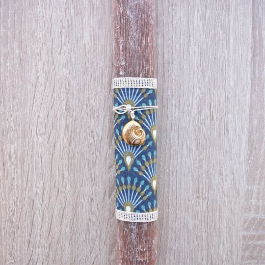 greek easter lambada candle for woman with metal seashell charm, lambatha candles women's design