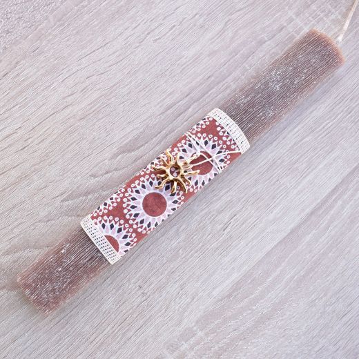 greek orthodox easter lambatha for women with metal sun charm, easter candles for woman design