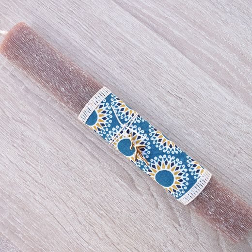 greek easter lambada candle for women with coral charm, easter orthodox candles woman's design