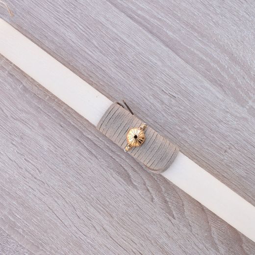 beige greek easter lambatha for women with sea urchin bracelet, easter lambades women's style