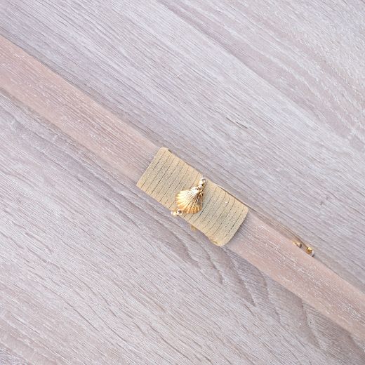 beige greek easter lambada candle for women with sea shell bracelet, lambathes easter women's style