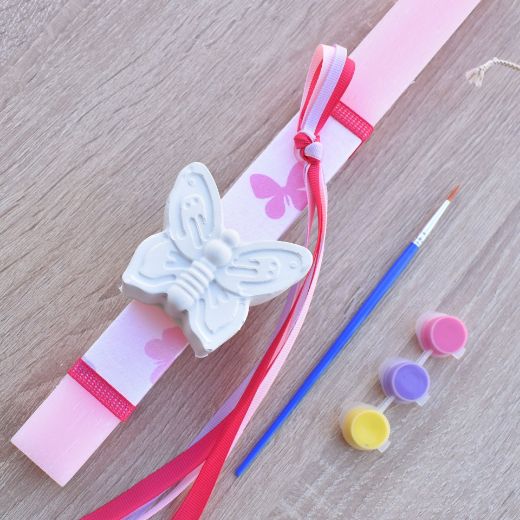 πασχαλινές λαμπάδες για κορίτσια σε ροζ χρώμα με πεταλούδα, λαμπάδα πασχαλινή κορίτσι