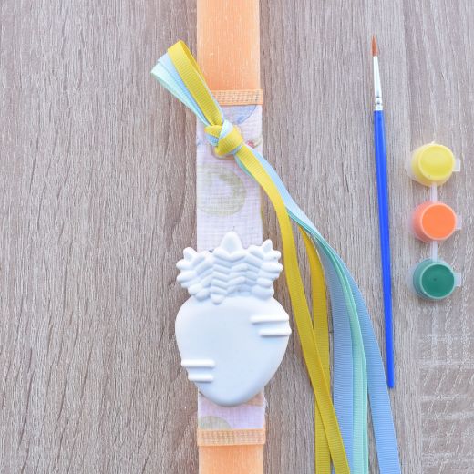 πασχαλινή λαμπάδα για παιδιά σε κίτρινο χρώμα με καρότο, παιδικές λαμπάδες