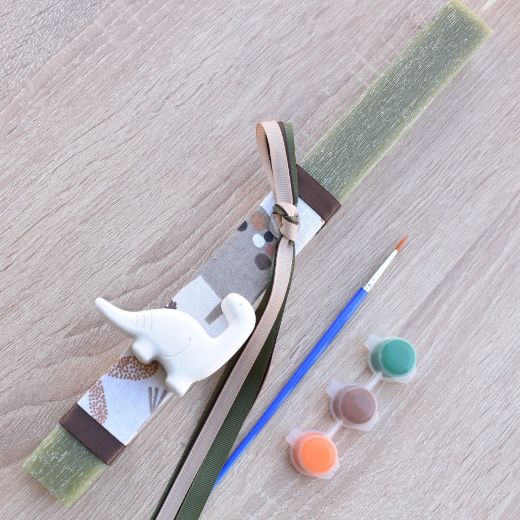 greek easter lambades for boy in green color with dinosaur theme, orthodox easter candle for boys design