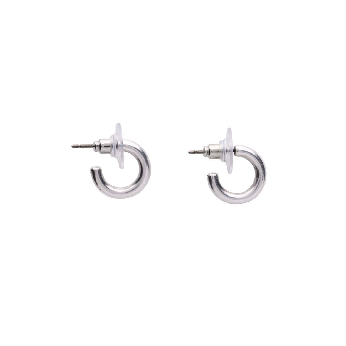 Nova small silver hoop stud earrings