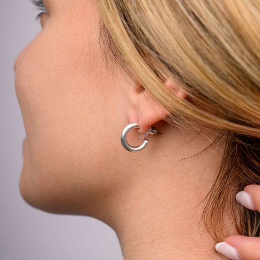 small silver hoop earrings for women
