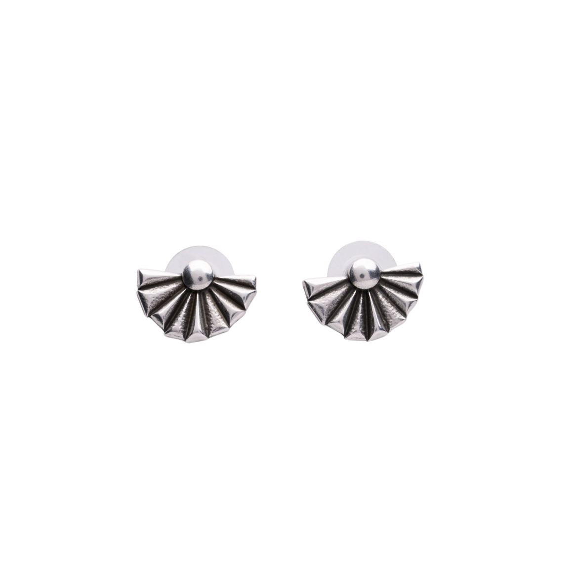 Stella antique silver plated ray stud earrings