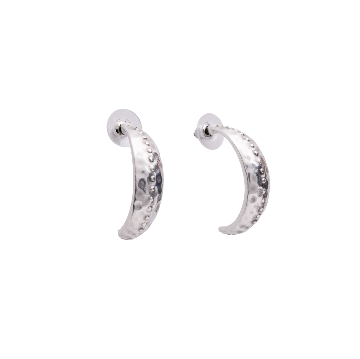 Picture of Luna – silver plated hammered hoop earrings