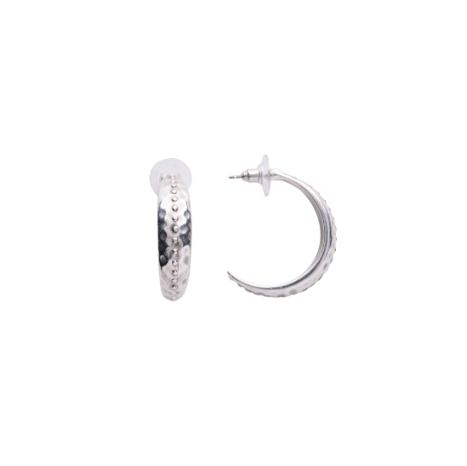 Picture of Luna – silver plated hammered hoop earrings