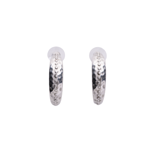 Picture of Luna – silver plated hammered hoop earrings