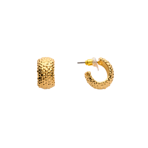 gold hoop earrings close up