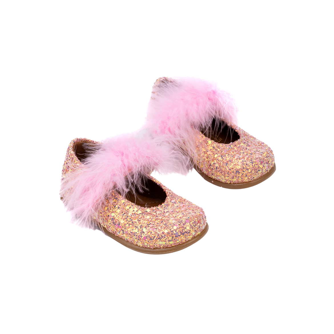 Picture of Κids ballerina shoes pink with feathers No 20