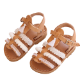 Picture of Kids leather sandals gladiator white with tassels No 22 