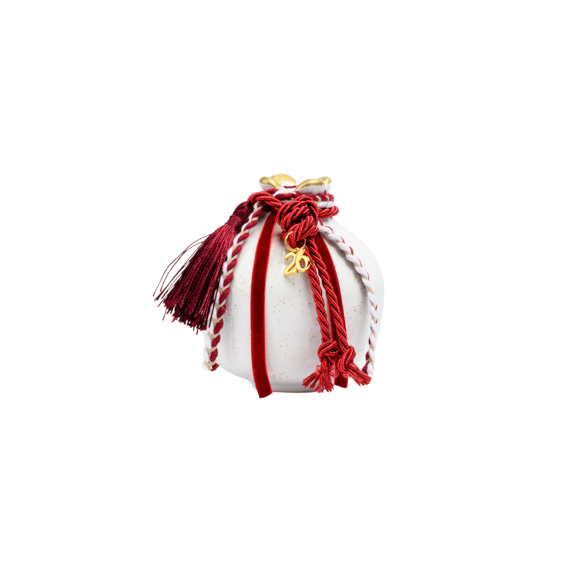 Εικόνα της Κεραμικό ρόδι γούρι 2027 μπορντό