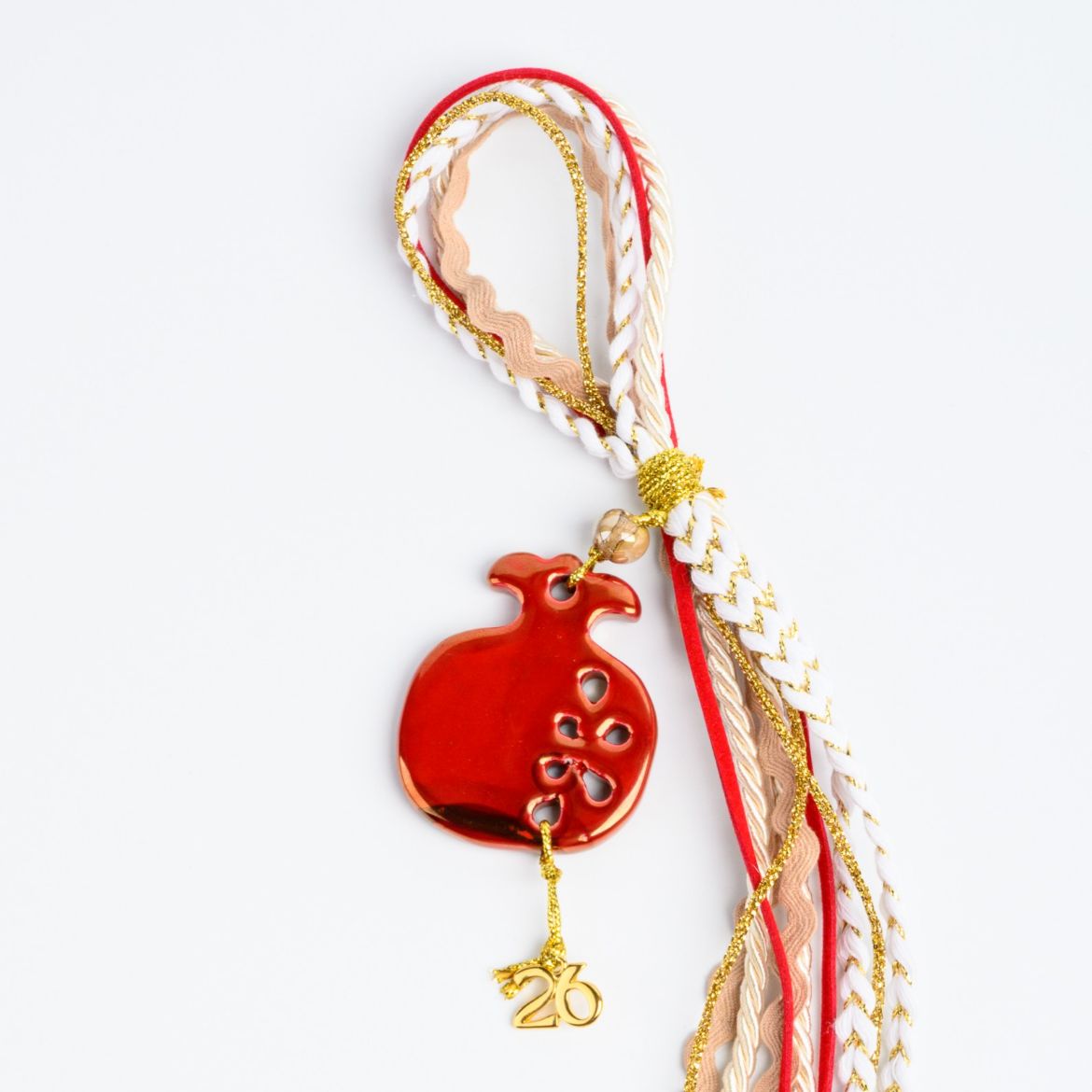 Picture of Red ceramic pomegranate hanging gouri 2027