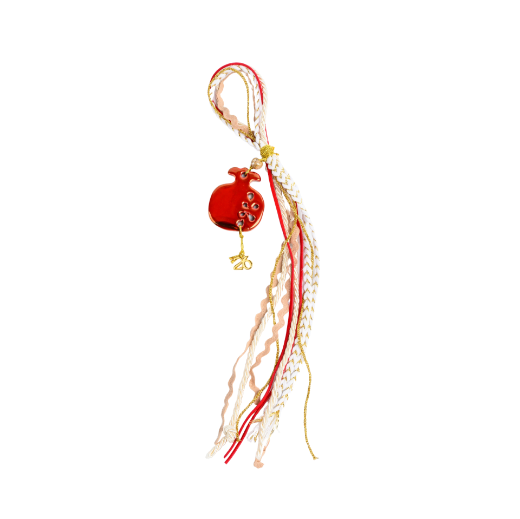 Picture of Red ceramic pomegranate hanging gouri 2027