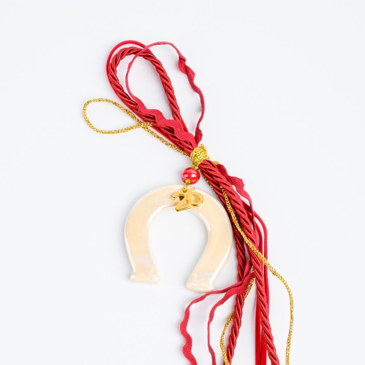 Picture of White ceramic horseshoe hanging gouri 2027