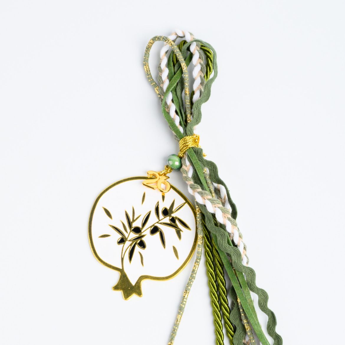 Picture of White metal pomegranate hanging gouri 2027 with olive branch