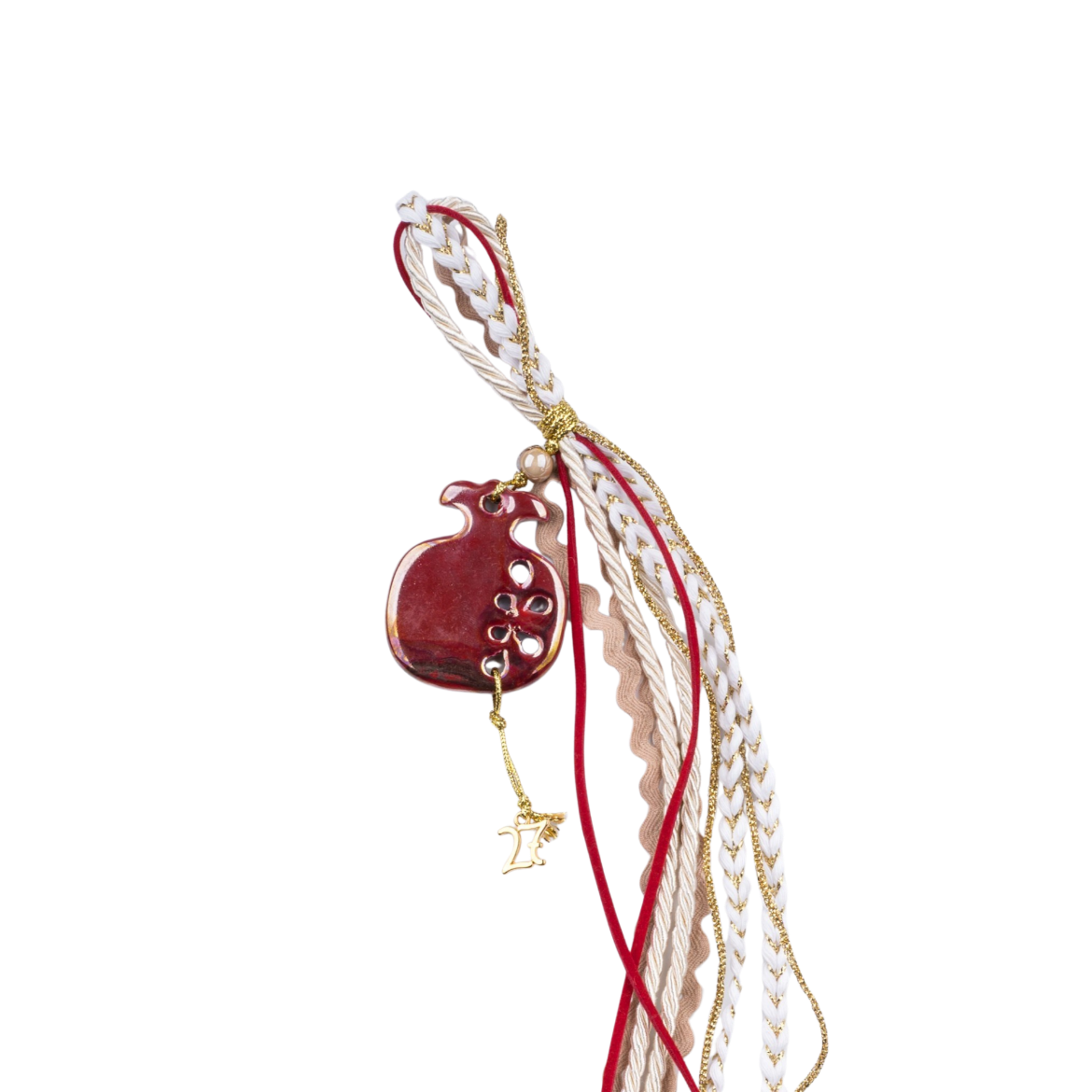 Picture of Red ceramic pomegranate hanging gouri 2027