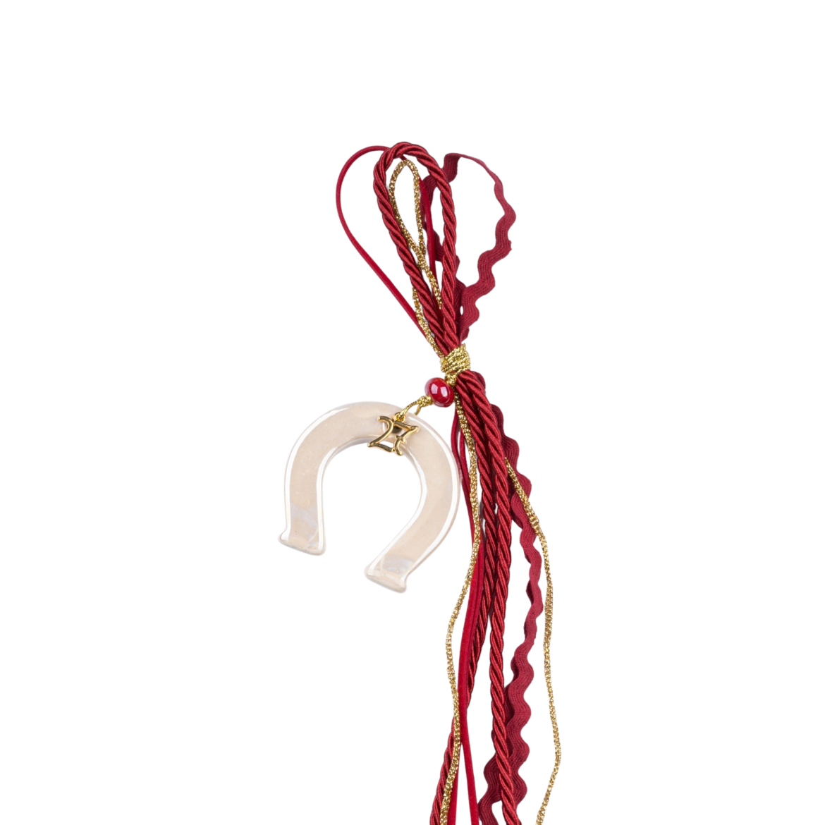Picture of White ceramic horseshoe hanging gouri 2027