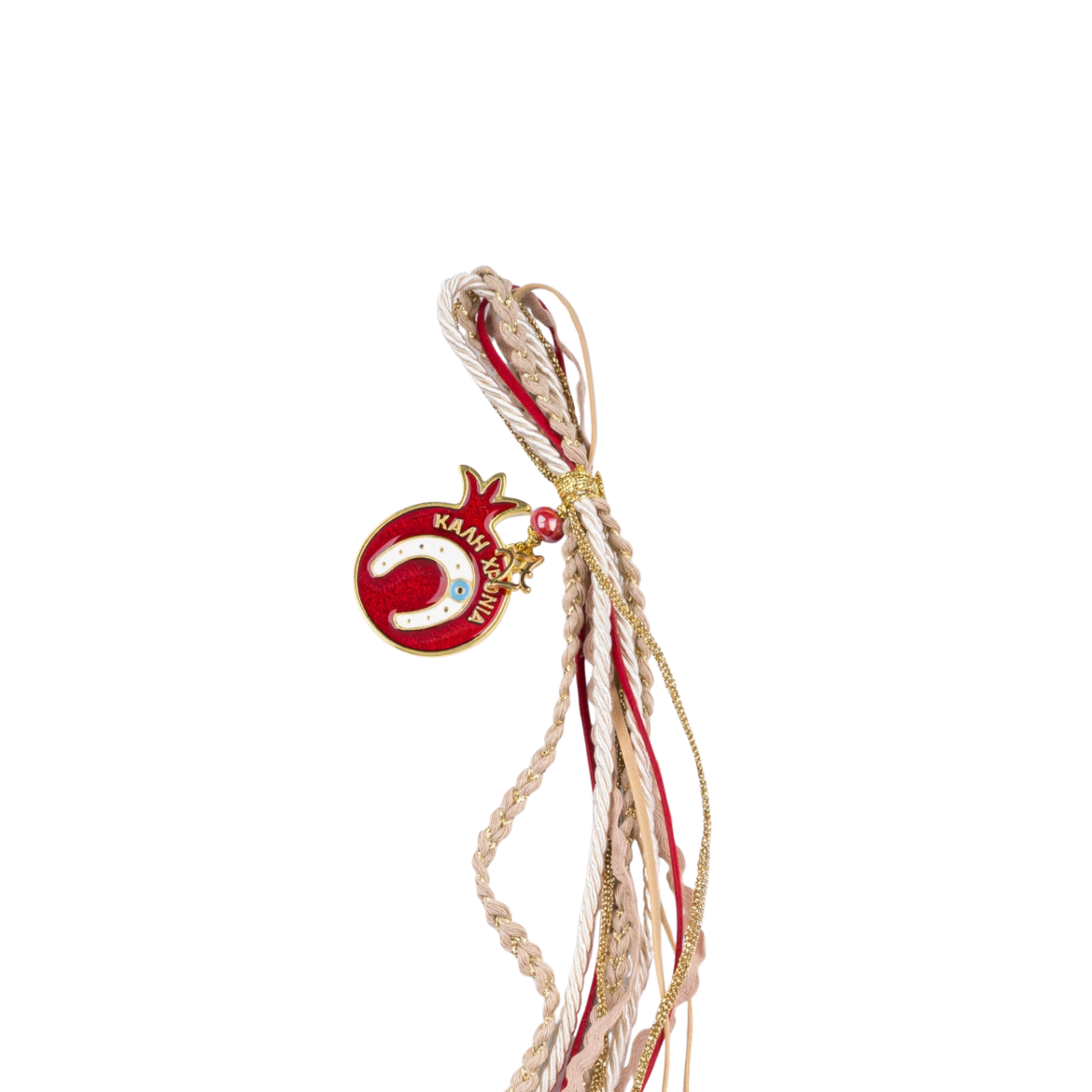Picture of Red metal pomegranate hanging gouri 2027 with horseshoe