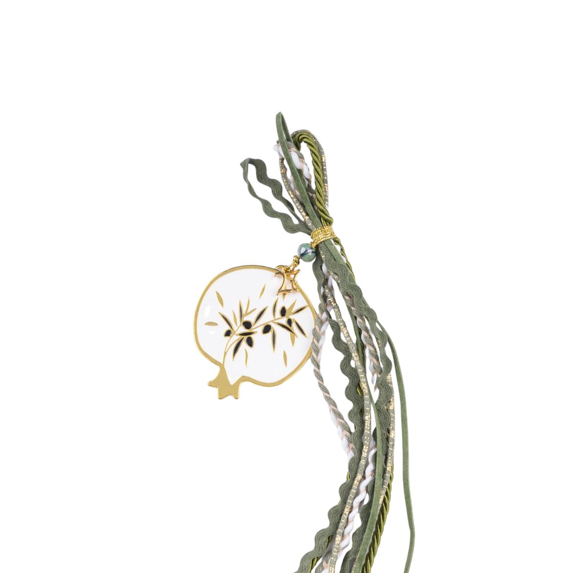 Picture of White metal pomegranate hanging gouri 2027 with olive branch