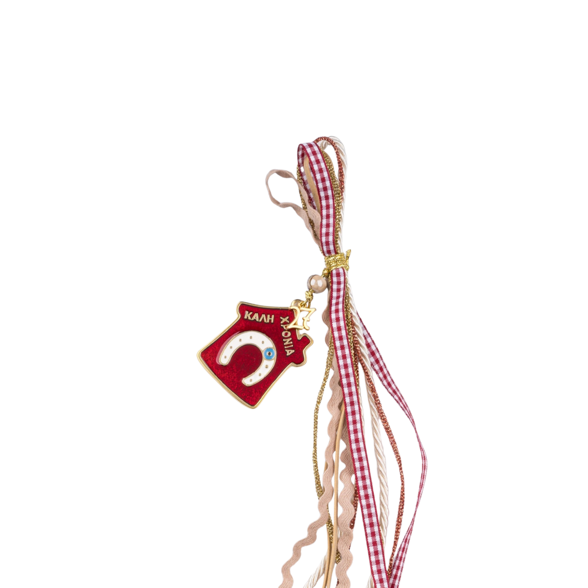 Picture of Red metal house hanging gouri 2027 with horseshoe