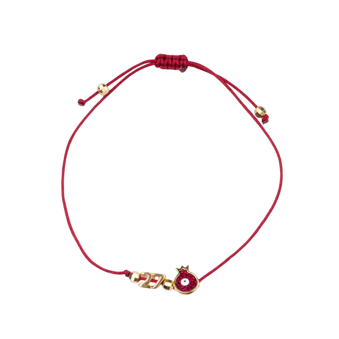 Picture of Handmade gouri bracelet 2027 with gold-plated pomegranate and evil eye