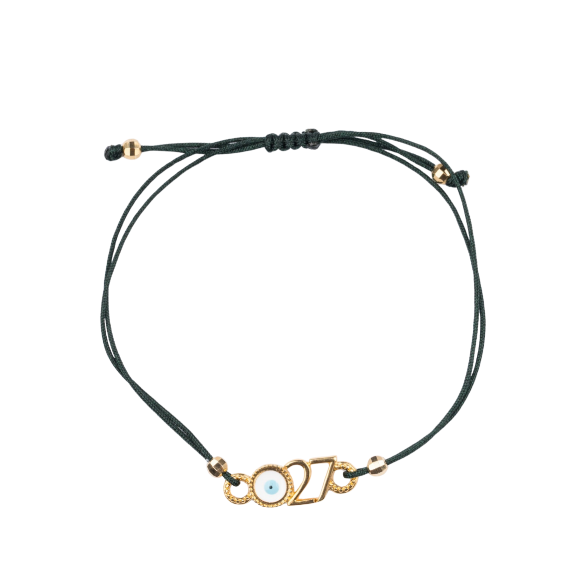Picture of Handmade gouri bracelet 2027 with gold-plated 27 and evil eye