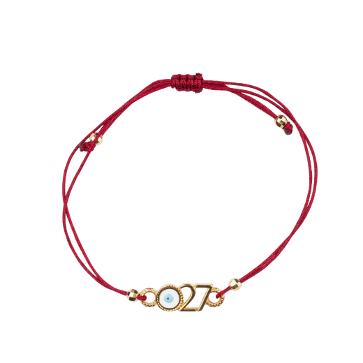 Picture of Handmade gouri bracelet 2027 with gold-plated 27 and evil eye