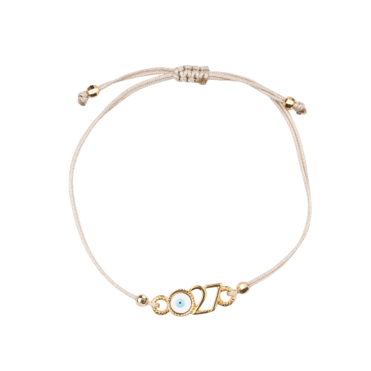 Picture of Handmade gouri bracelet 2027 with gold-plated 27 and evil eye