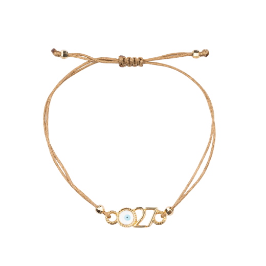 Picture of Handmade gouri bracelet 2027 with gold-plated 27 and evil eye