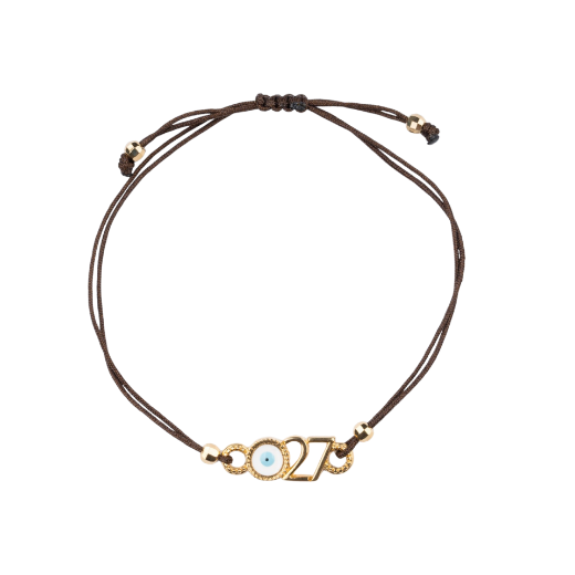 Picture of Handmade gouri bracelet 2027 with gold-plated 27 and evil eye