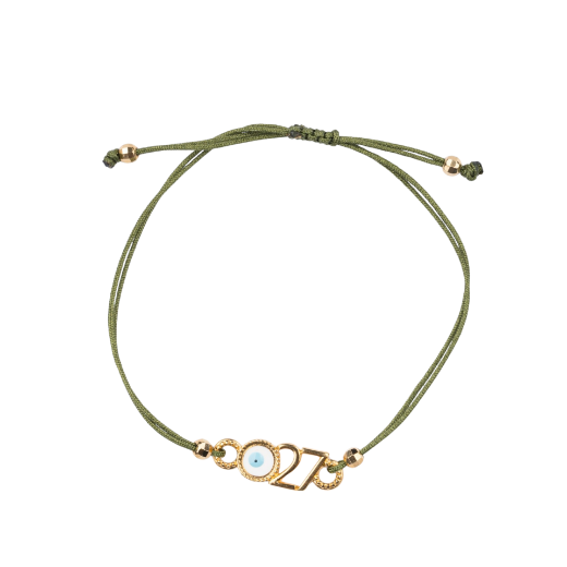 Picture of Handmade gouri bracelet 2027 with gold-plated 27 and evil eye