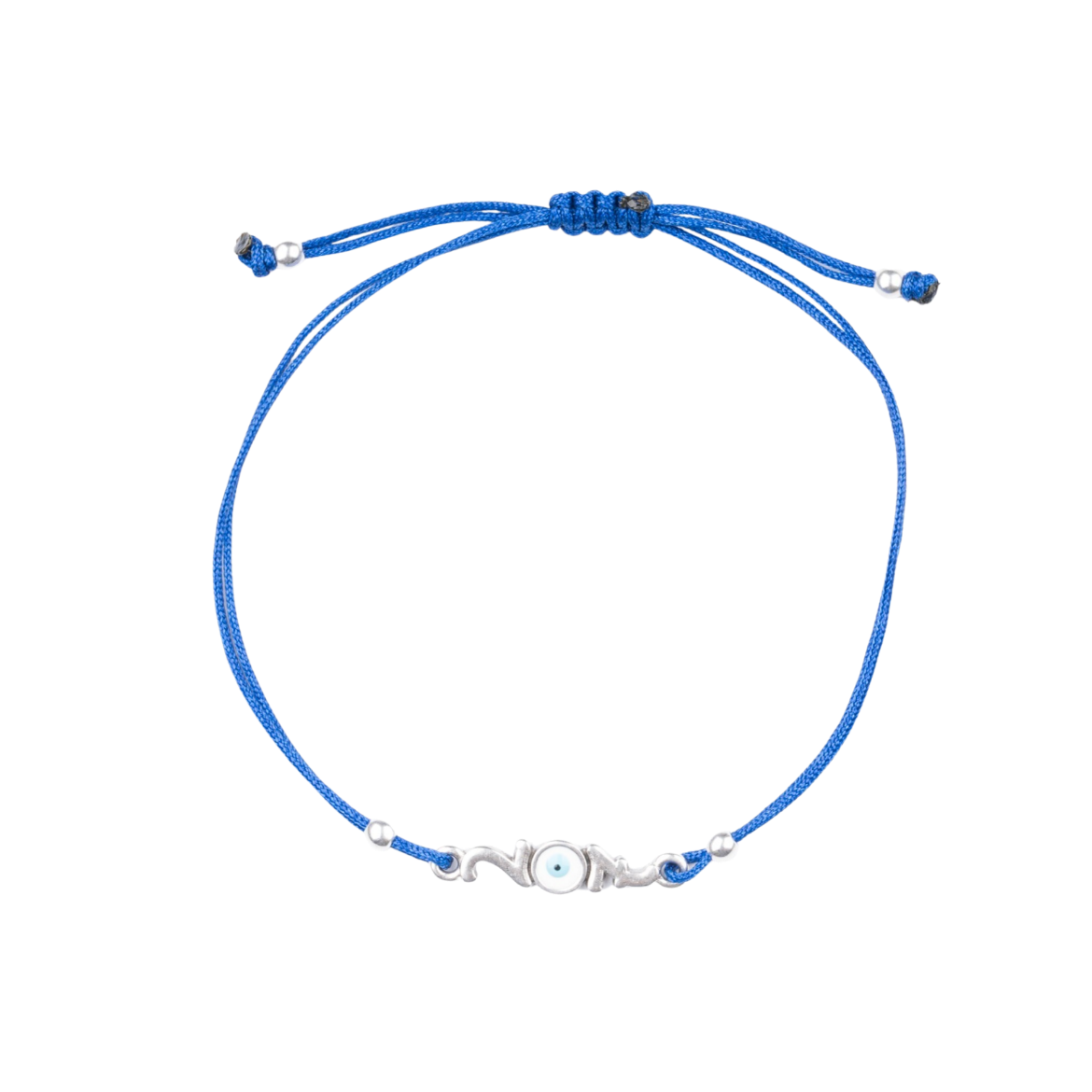 Picture of Handmade gouri bracelet 2027 with large silver-plated evil eye