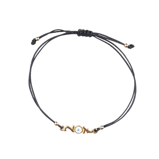 Picture of Handmade gouri bracelet 2027 with large gold-plated evil eye