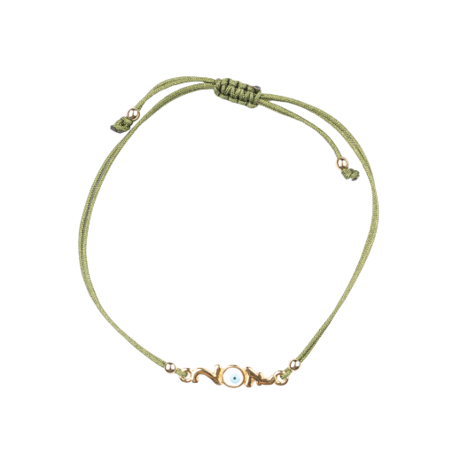 Picture of Handmade gouri bracelet 2027 with large gold-plated evil eye