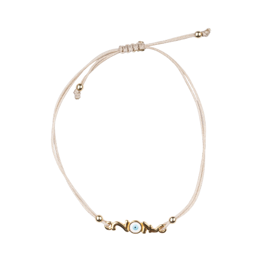 Picture of Handmade gouri bracelet 2027 with large gold-plated evil eye