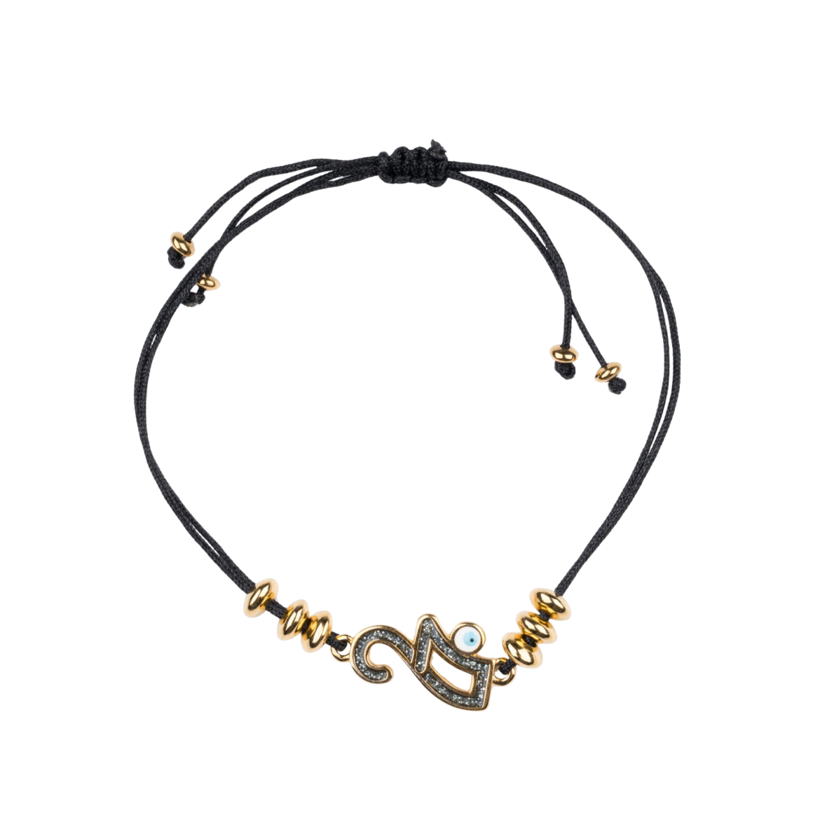 Picture of Handmade gouri bracelet 2027 with large gold-plated 27 and black glitter