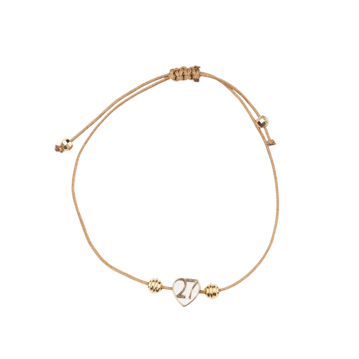 Picture of Handmade gouri bracelet 2027 with gold-plated white heart