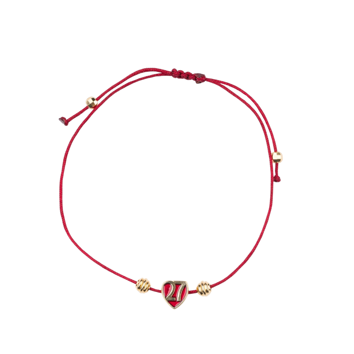 Picture of Handmade gouri bracelet 2027 with gold-plated red heart