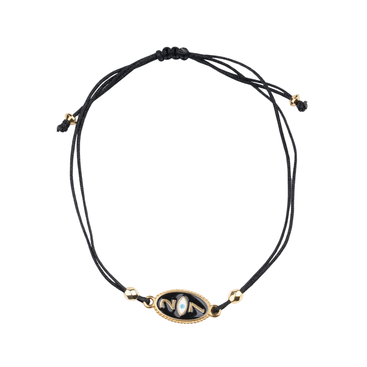 Picture of Handmade gouri bracelet 2027 with gold-plated black oval evil eye