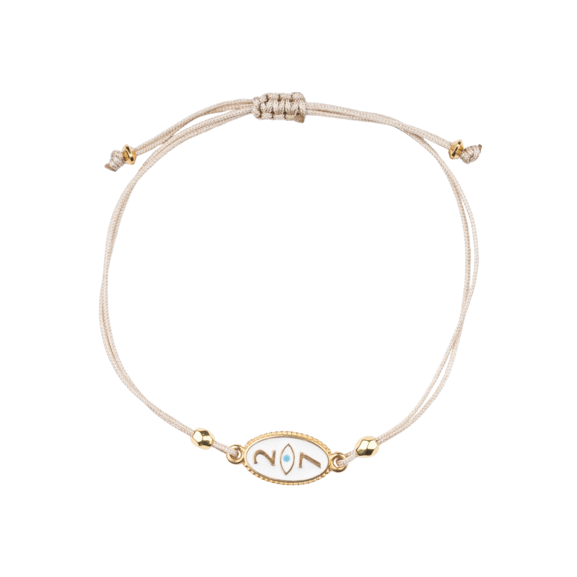 Picture of Handmade gouri bracelet 2027 with gold-plated white oval evil eye