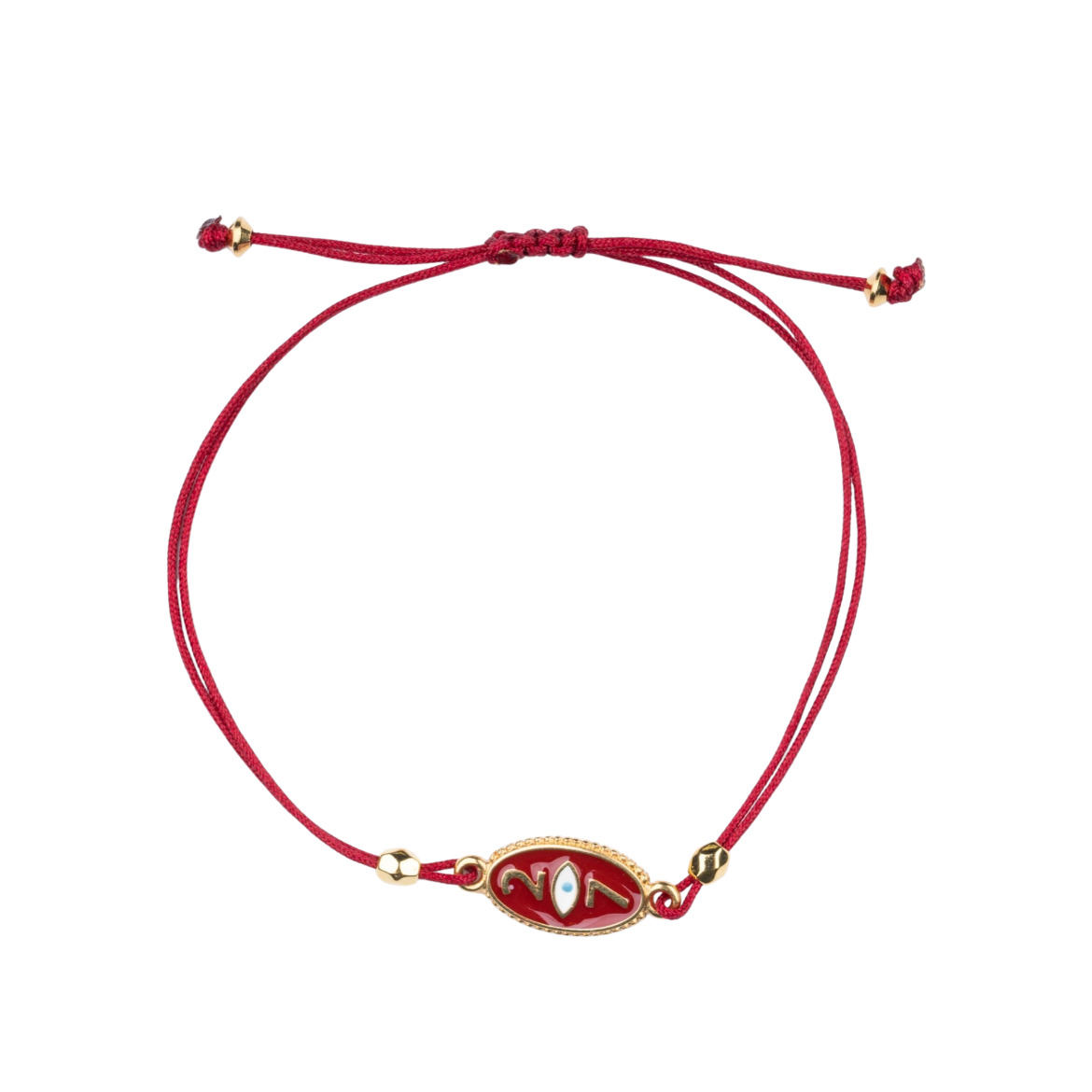 Picture of Handmade gouri bracelet 2027 with gold-plated red oval evil eye