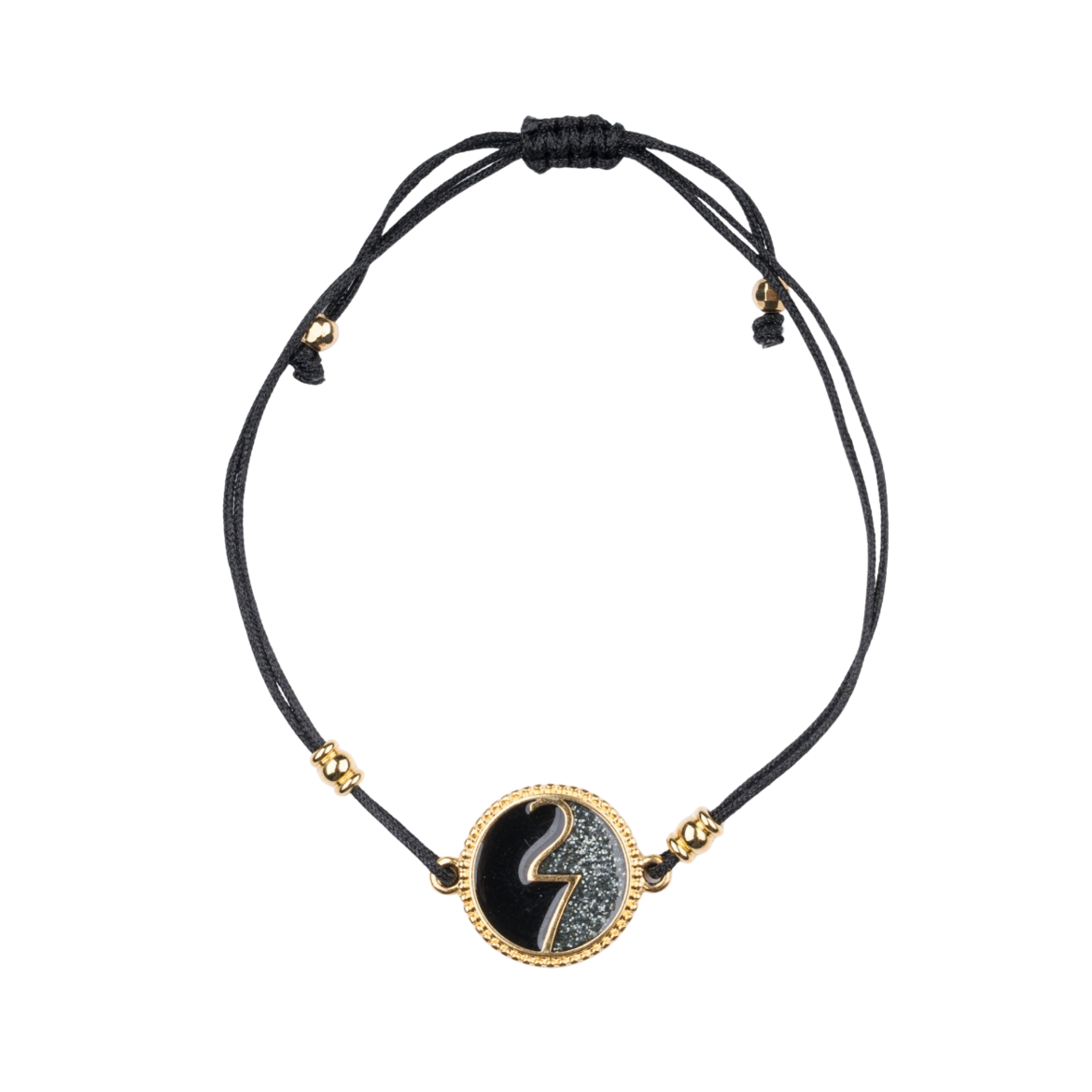 Picture of Handmade gouri bracelet 2027 with gold-plated black round 27 charm